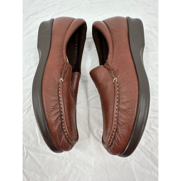 SAS Womens Comfort Shoes Size 8 Twin Slip On Loafers Brown Casual Classic - Picture 5 of 11